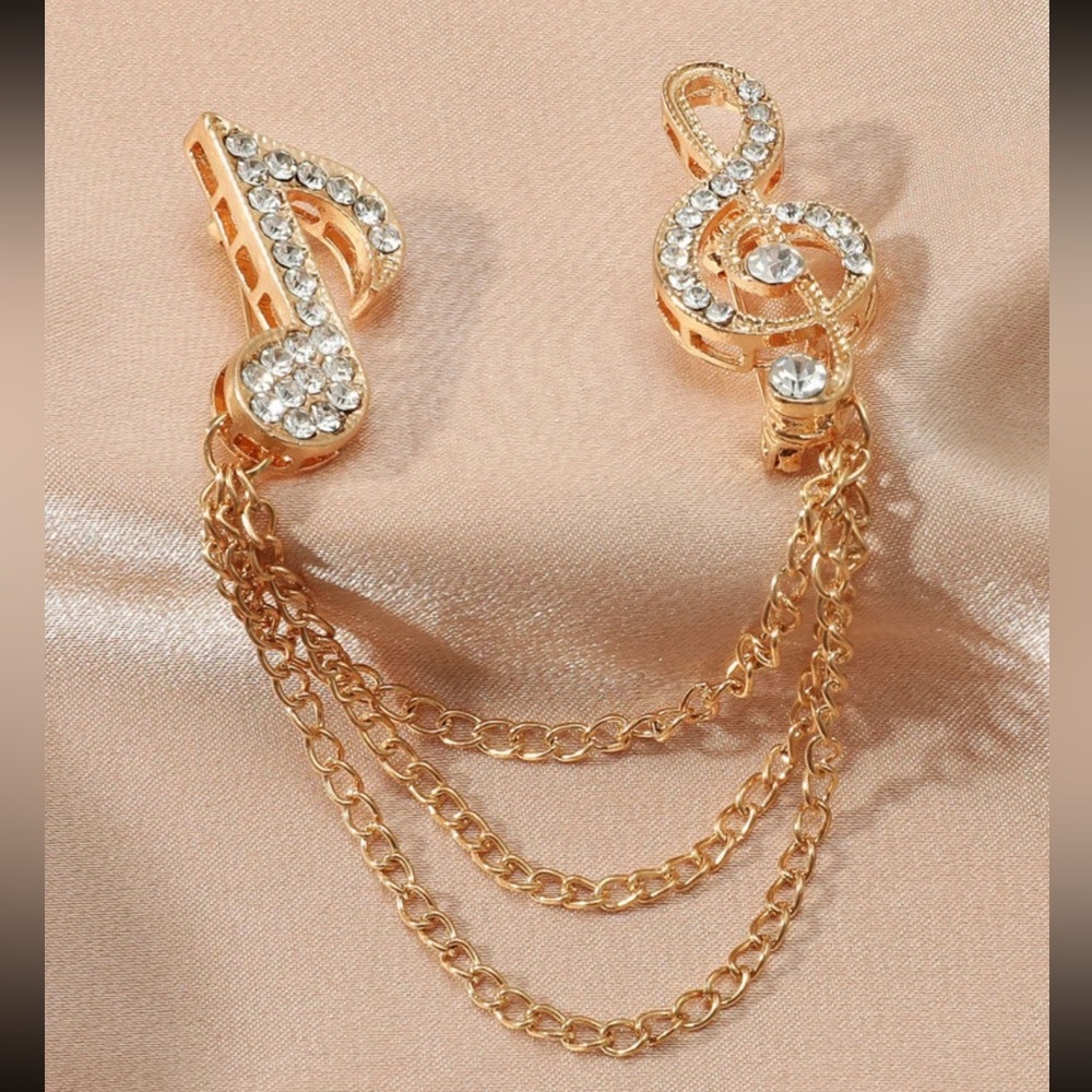 ๐ผ Music Note Treble Clef Chained Collar Tips ๐ผ - Picture 2 of 3